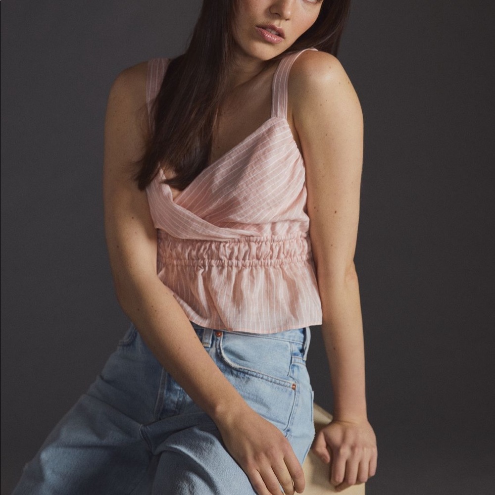 Maeve Shirred tank. Size medium.